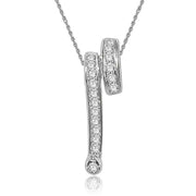 [14K, 0.30 Ct] White Gold Fashion Pendant Necklace Round Diamond