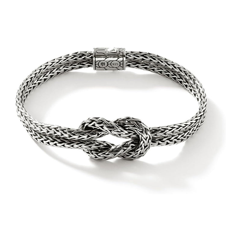 Sterling Silver Double Chain Bracelet Love Knot Collection