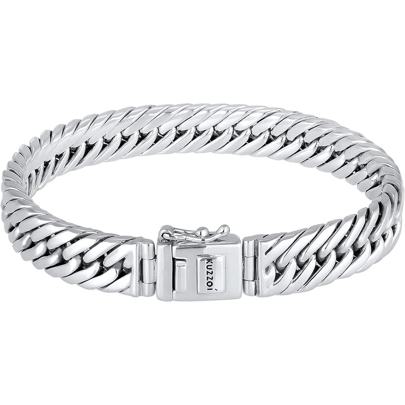 Sterling Silver Byzantine Bracelet - Length 6,69 Inch - 8,27 Inch, Width 0,39 Inch, 1.52 Oz