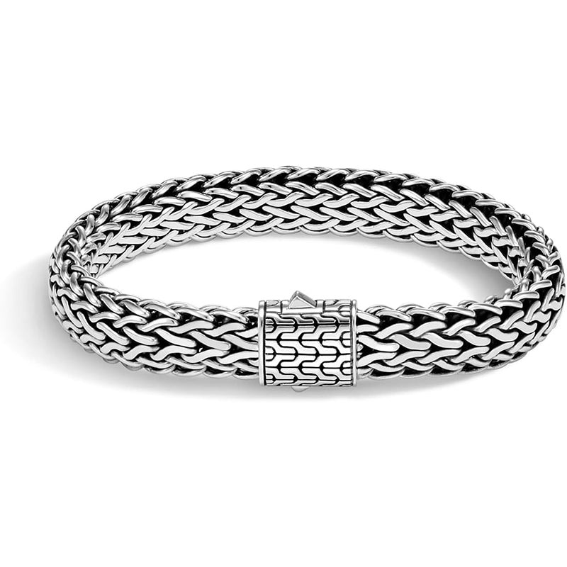 Sterling Silver Icon Collection 10.5 MM Classic Chain Pusher Clasp Bracelet