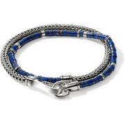 [4.5MM] Heishi Collection Wrap Bracelet,  Double Wrap Sterling Silver & Gemstone Beaded with Hook Clasp