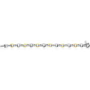 Phillip Gavriel Men'S Sterling Silver and 18Kt Gold Oval and Rolo-Link Bracelet. 8.5 Inches