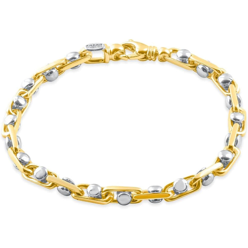 [14K], 33 Grams] Solid Yellow Gold  Designed Link 5.5Mm Heavy 8.5" Masculine Bracelet 