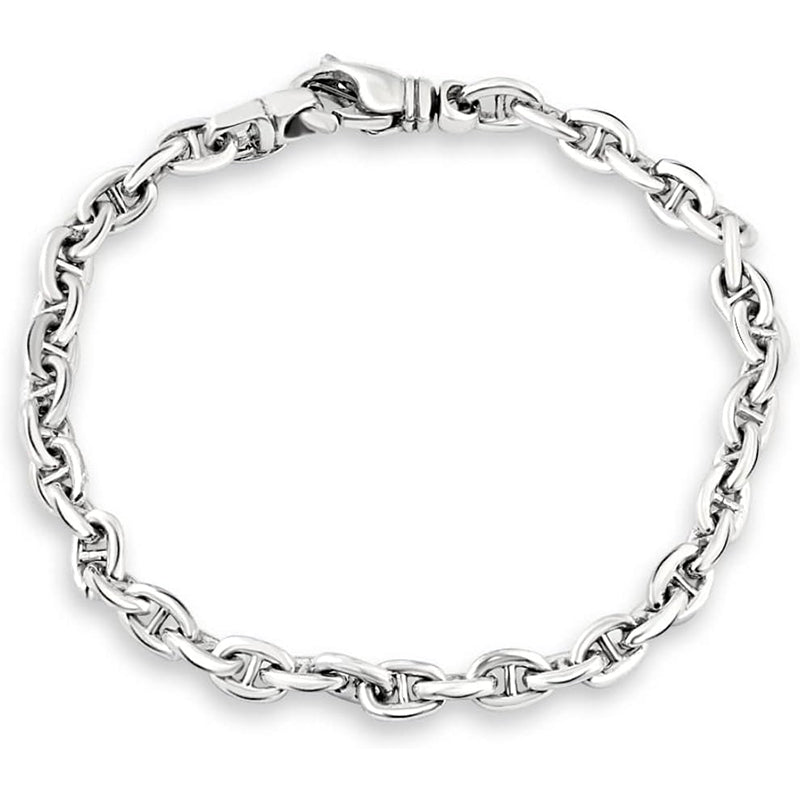 [18K, 22 Gram] Solid White Gold 5.5Mm Bracelet With Anchor Link Chain