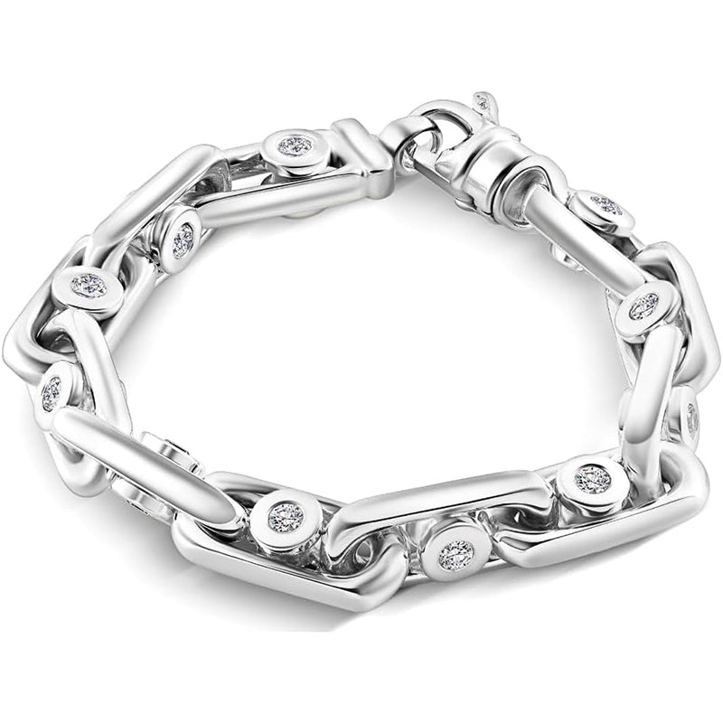 [14K, 5Ct] Gold Diamond (105Gram) or Platinum (170Gram) 10Mm 8.75" Bracelet 