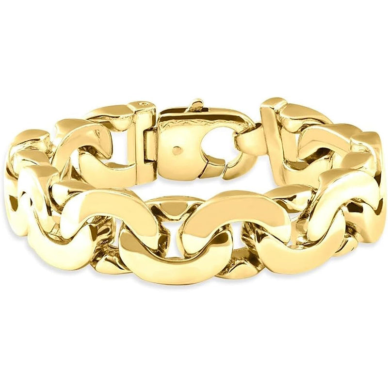 [14K] Gold Heavy Mariner (206Gram) or Platinum (331Gram) 16.5Mm Link 9.5" Bracelet 