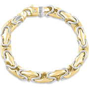 [14K] Gold Solid Byzantine (74Gram) or Platinum (143Gram) 8.7Mm 8.5" Link Bracelet 