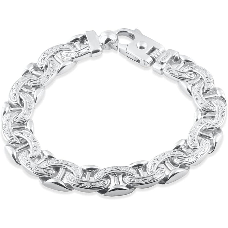 [14K] Gold Mens Designed Link (75Gram) or Platinum (121Gram) 12.5Mm 8.5" Bracelet 