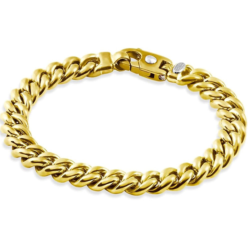 [14K] Gold Mens Cuban (76Gram) or Platinum (122Gram) 9.5Mm 9" Link Bracelet 