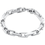 [14K] Gold Mens Heavy Square and round Link (66Gram) or Platinum (107Gram) 8Mm 8.5" Bracelet 