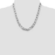 Sterling Silver 9.5Mm Solid Anchor Chain Necklace