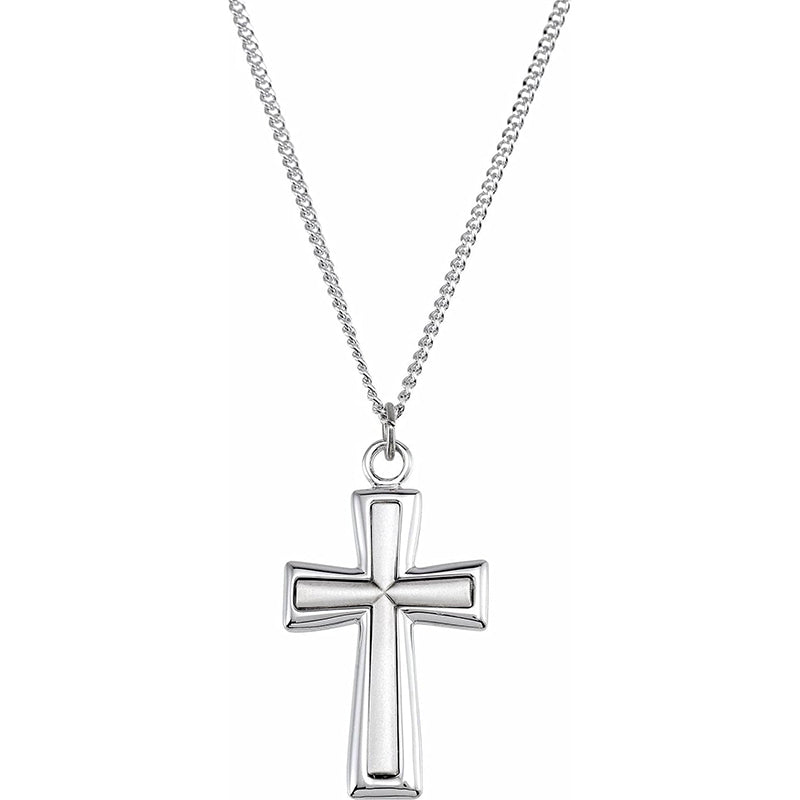 [5.6 g] Sterling Silver Mens Cross Pendant Necklace