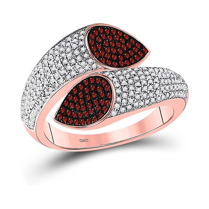 [10Kt, 3/4 Cttw] Rose Gold Red Diamond Ring 