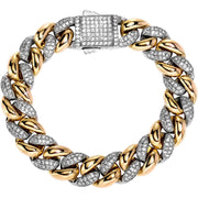 [14K ]Gold Cuban Link Moissanite Bracelet 9Mm & 14Mm Bold Chain Bracelet