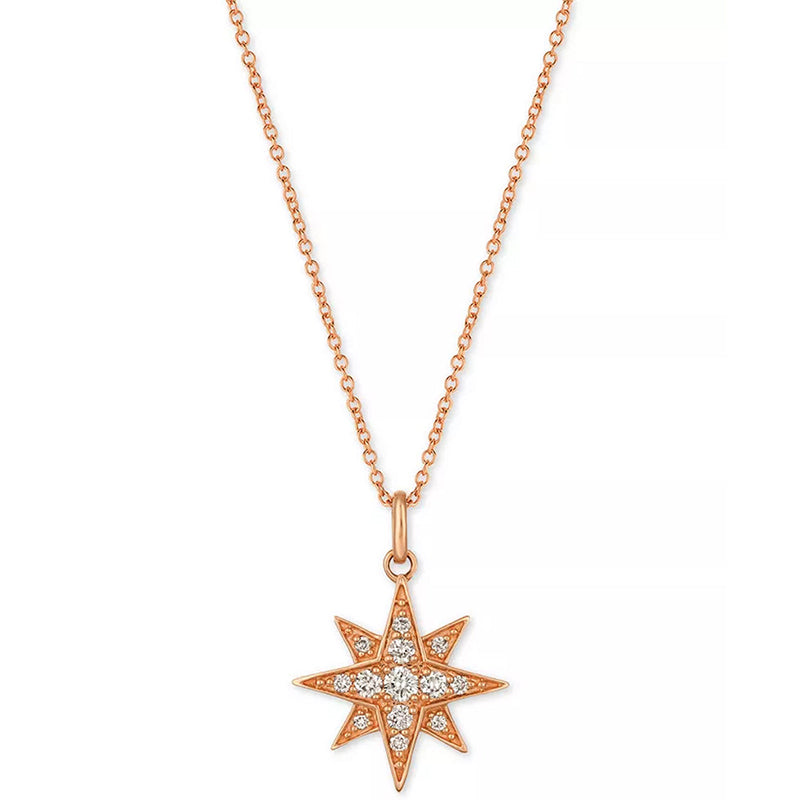 [14K, 1/4 Ct. T.W.] Gold Strawberry & Nude™ Diamond Star Pendant Necklace