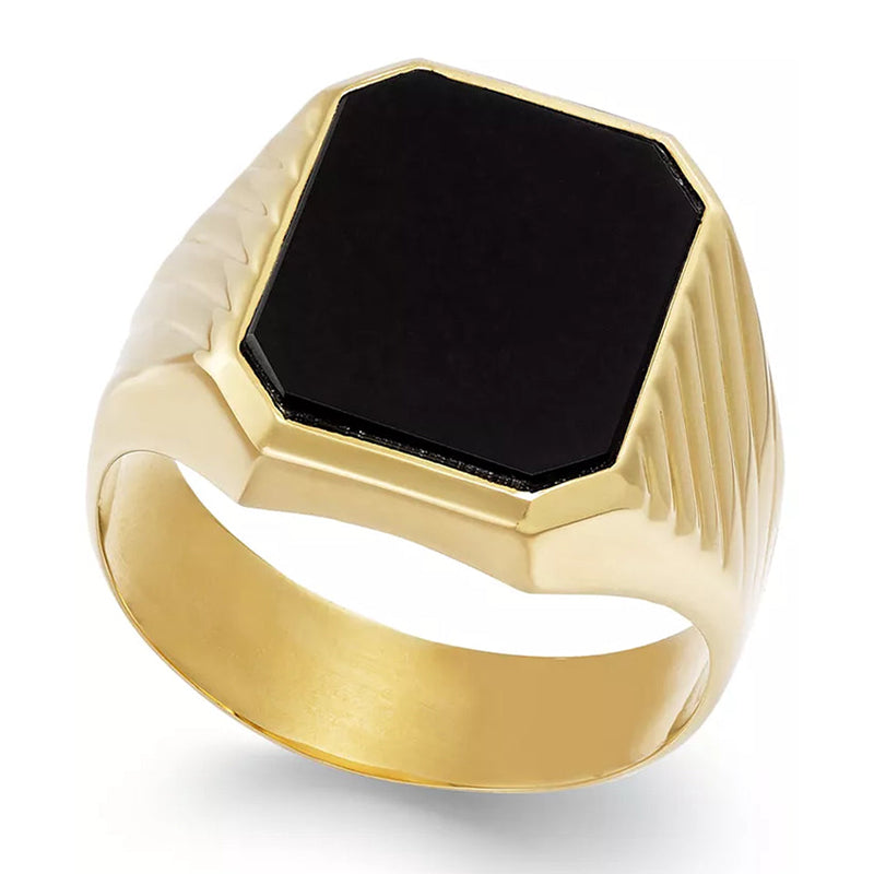 Men'S Onyx (3-3/4 Ct. T.W.) Ring in 14K Gold