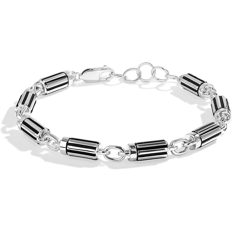 Sterling Silver Dark Armor Mens Fine Jewelry Bracelet