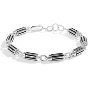 Sterling Silver Dark Armor Mens Fine Jewelry Bracelet