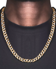 [14K, 1 Ct. T.W.] Gold-Plated Sterling Silver Diamond Mens 24" Cuban Link Chain Necklace