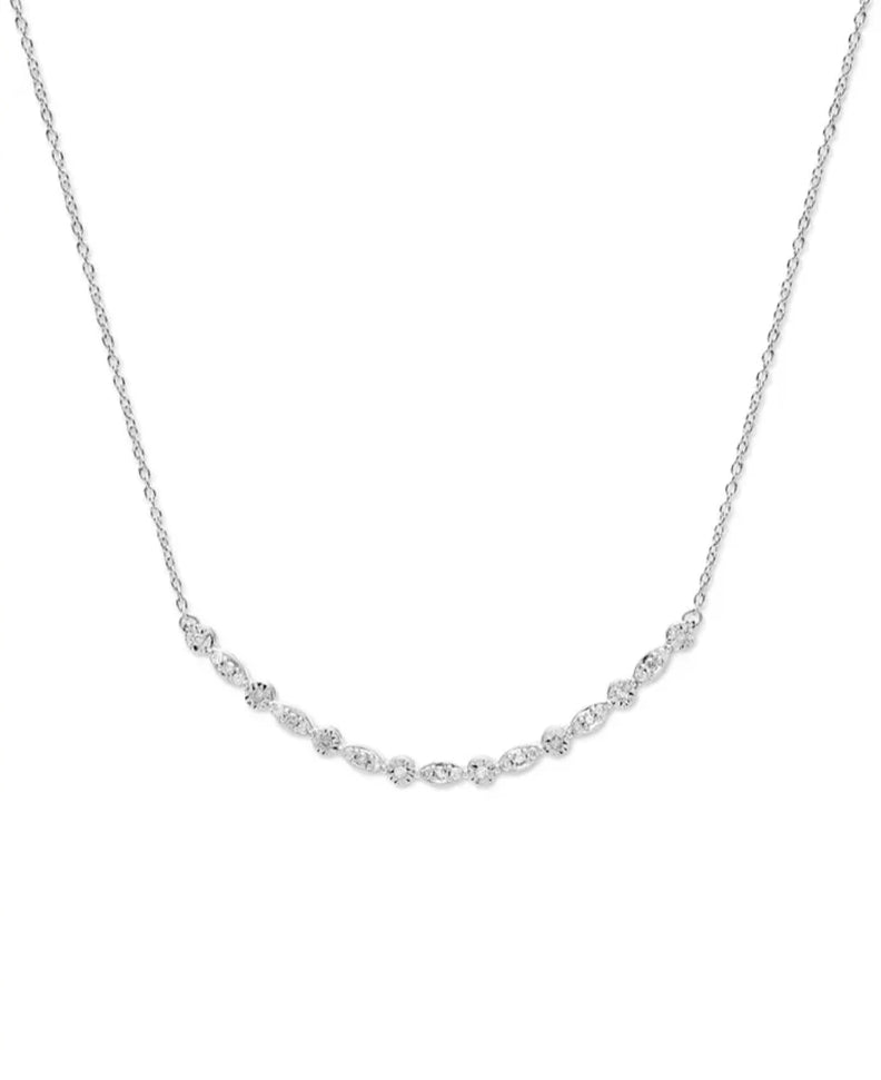 [1/4 Ct. T.W.] Sterling Silver Diamond Curved 18" Necklace