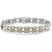 [18K, 1 Ct. T.W.] Gold-Plated Sterling Silver Mens Diamond Bracelet