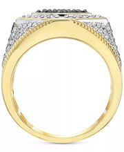 [10K, 1-1/2 Ct. T.W.] Black & White Gold Mens Diamond Ring