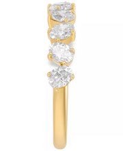 [14K, 1-1/2 Ct. T.W.] Gold Sparkling Diamond Oval Band