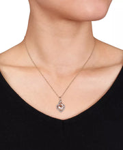 Morganite (1-3/4 Ct. T.W.) & Diamond (1/20 Ct. T.W.) Heart Swirl 17" Pendant Necklace in 