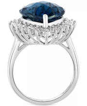 EFFY® London Blue Topaz (12-3/4 Ct. T.W.) & Diamond (1/5 Ct. T.W.) Ring in 14K White Gold