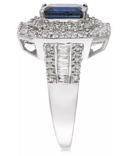 [14K] White Gold Sapphire (1-1/2 Ct. T.W) & Diamond (1/2 Ct. T.W) Ring