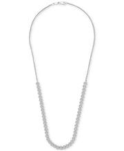 [14K, 4 Ct. T.W.] White Gold Diamond Four-Claw 17" Collar Necklace