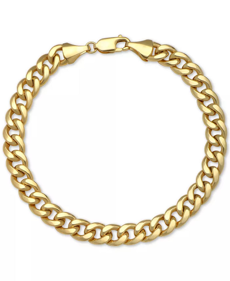 [14K] Gold Men's Cuban Chain Bracelet