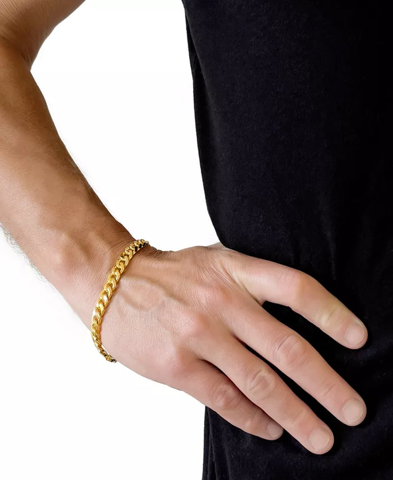 [14K] Gold Men's Cuban Chain Bracelet