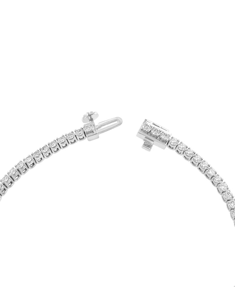 [14K, 3-7/8 Ct. T.W.] White Gold Lab Grown Diamond Cluster Tennis Bracelet