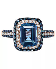 EFFY® London Blue Topaz (2-1/5 Ct. T.W.) & Diamond (1/2 Ct. T.W.) Statement Ring in 14K Rose Gold