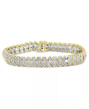 [10K, 7 Ct. T.W.] Gold Diamond Chevron Link Bracelet