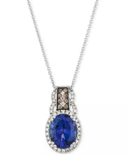 [14K] White Gold Blueberry Tanzanite (2-1/2 Ct. T.W.) & Diamond (1/4 Ct. T.W.) Necklace