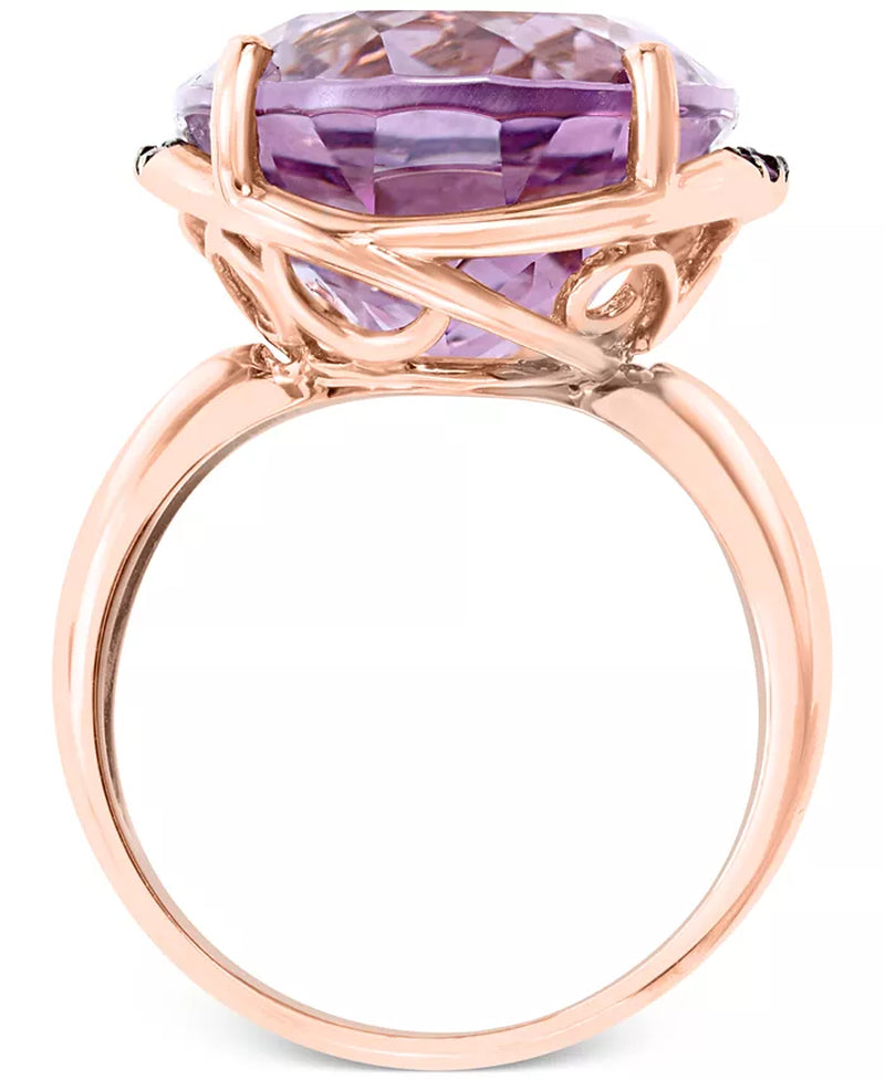 [14K] Rose Gold Pink Amethyst (17-1/4 Ct. T.W.) & Pink Sapphire (1/8 Ct. T.W.) Ring