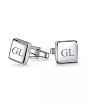 Engrave Ready Solid Flat Square Sterling Silver Cufflinks