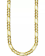 [14K , 6Mm] Solid Gold Figaro Link 22" Chain Necklace