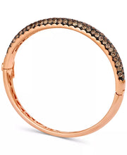 [14K, 5-3/4 Ct. T.W.] Rose Gold Chocolate Diamond Pavé Bangle Bracelet