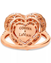 [14K, 1-1/4 Ct. T.W.] Rose Gold GODIVA X â® Chocolate Diamond & Nude Diamond Heart Halo Cluster Ring