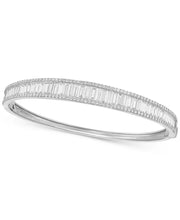 [14K, 4-1/2 Ct. T.W.] White or Yellow Gold Lab Grown Diamond Baguette & Round Bangle Bracelet