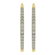 [14K, 0.40 Carat] Gold Open Hoops Earrings With Natural Diamonds