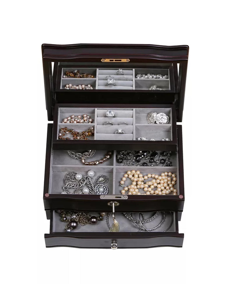 The "Davina" Locking Wooden Jewelry Box