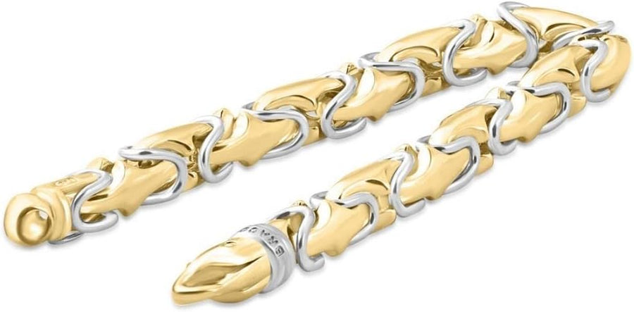 [14K] Gold Solid Byzantine (74Gram) or Platinum (143Gram) 8.7Mm 8.5" Link Bracelet 