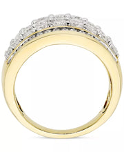 [14K, 2 Ct. T.W.] Gold Diamond Multi Row Wide Band Ring