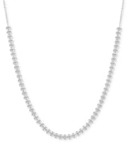 [14K, 2 Ct. T.W.] Yellow or White Gold,Diamond Bezel Adjustable 17" Tennis Necklace