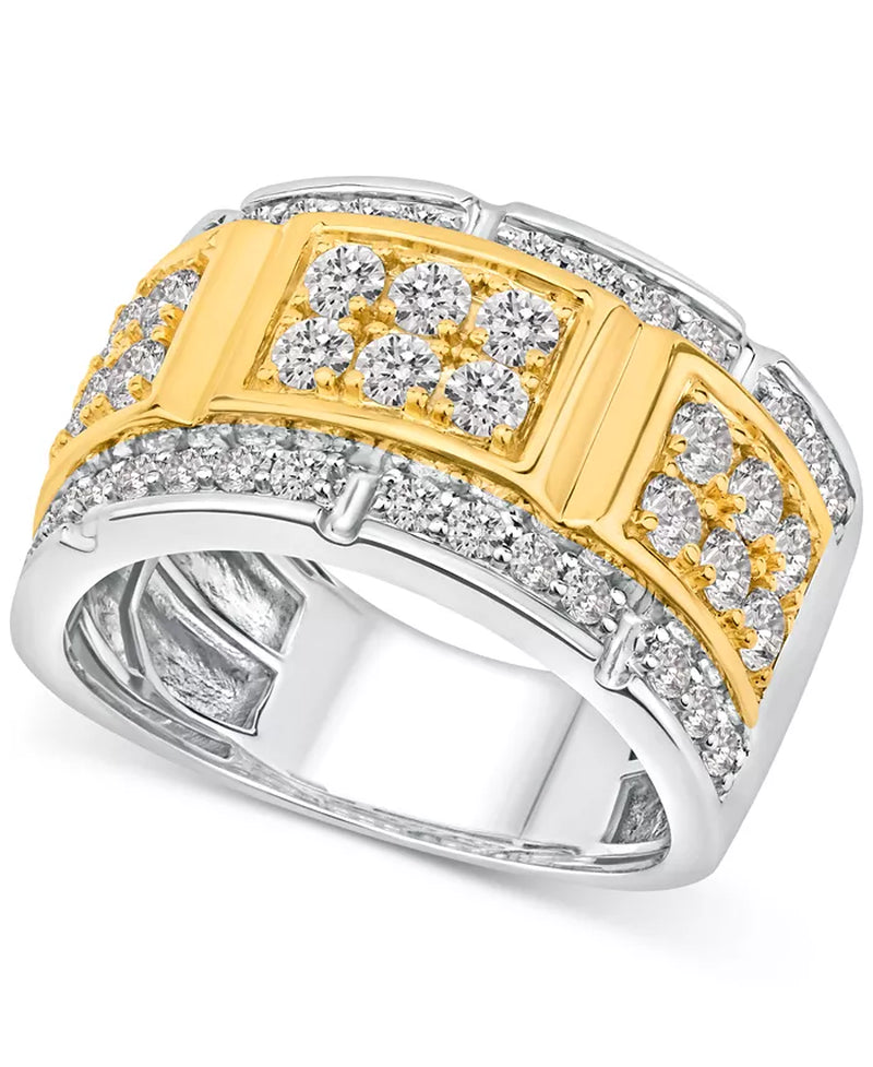 [10K, 2 Ct. T.W.] Gold & White Gold Two-Tone Diamond Ring