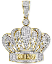 [10K, 3/4 Ct. T.W.] Gold Diamond Pavã© King & Crown Pendant